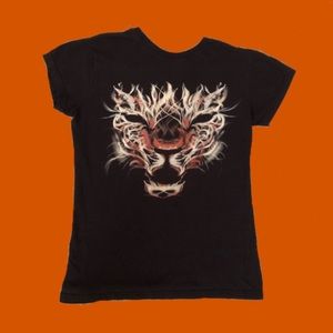 Black abstract tiger t-shirt